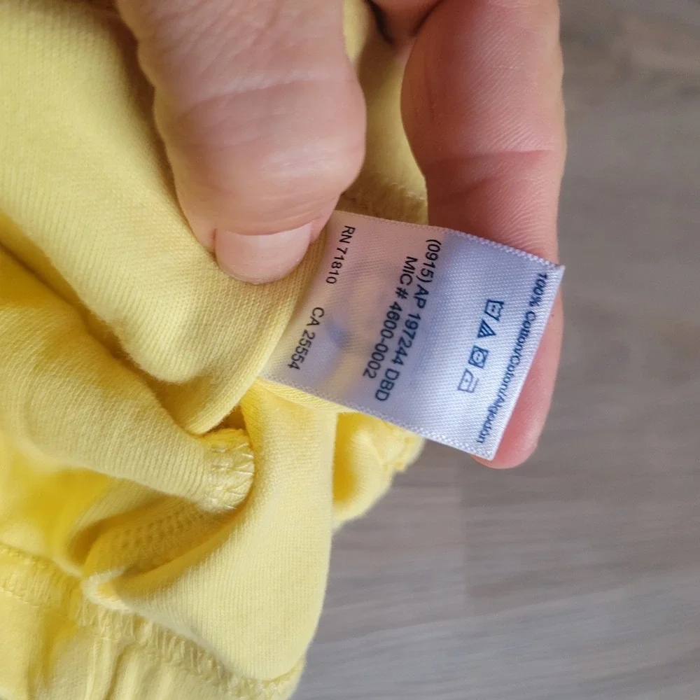 Gerber Leggings Unisex Newborn Yellow Solid Cotton Elastic Waist Casual Basic
